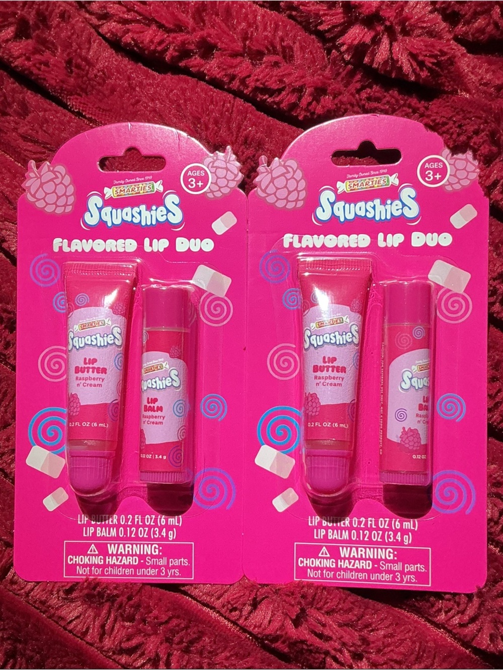 Smarties Squashies Raspberry Lip Butter Duo - Pink